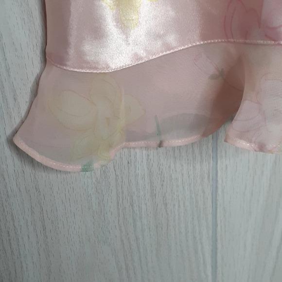 Vintage Intimate Essentials Floral Chemise Hem Ruffle Adjustable Straps Size M - Picture 4 of 5